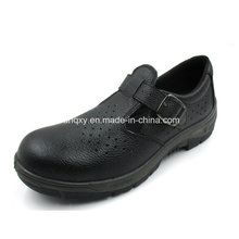 Sandália casual estilo Split em relevo couro calçados de segurança (HQ01022)